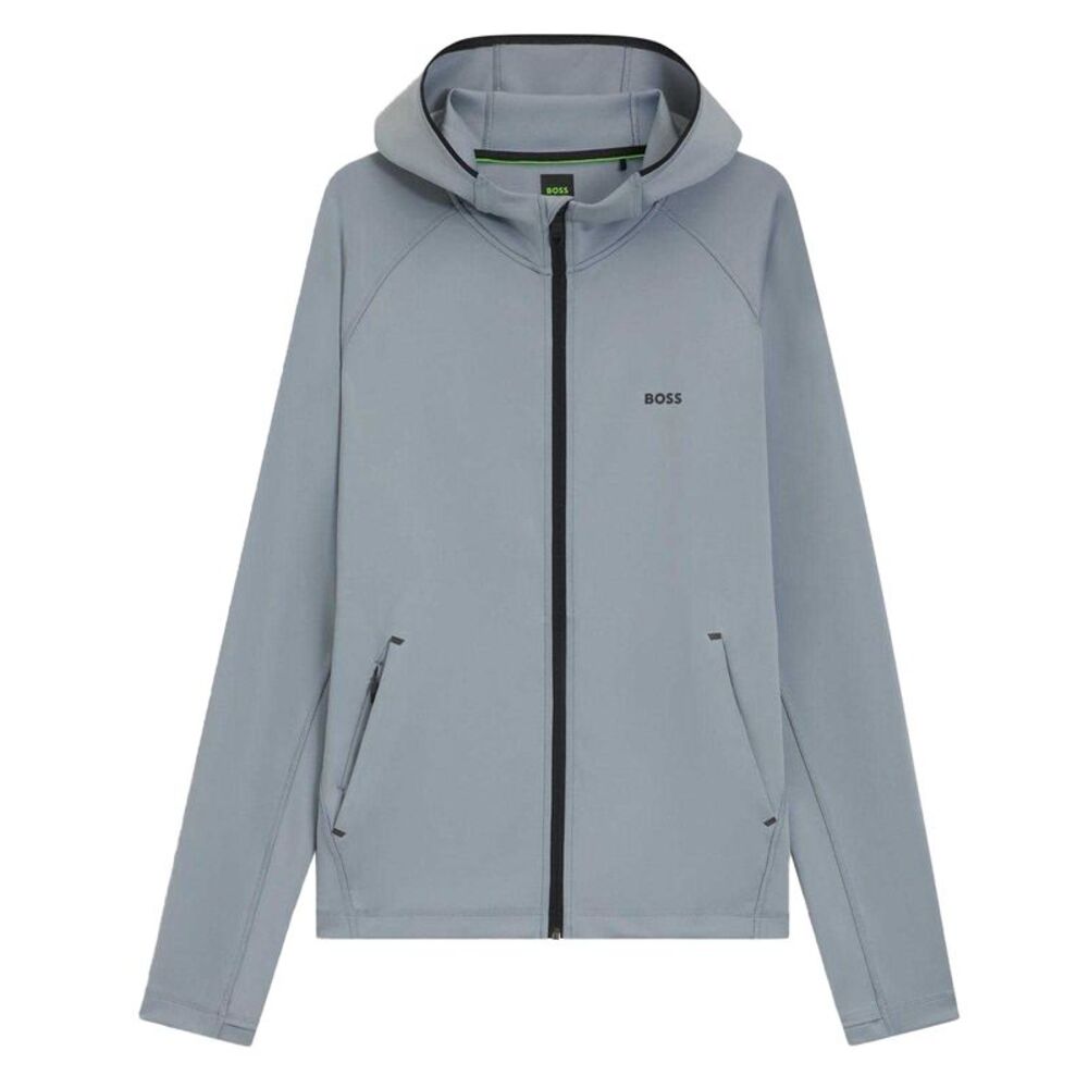 Boss Mens Active Workout Full Zip Hoodie / Dark Grey